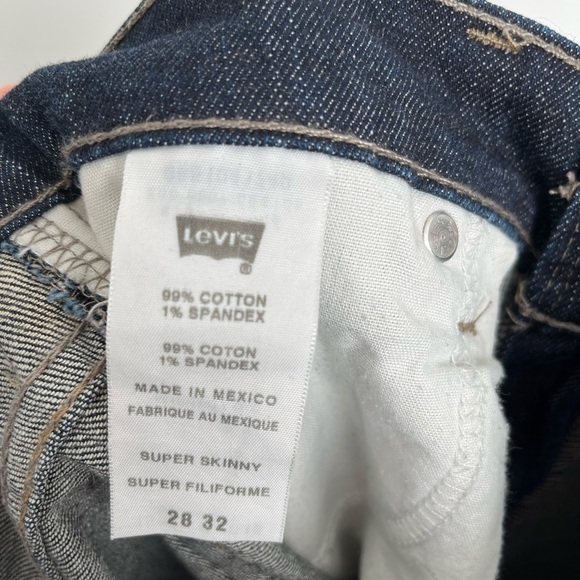 Levi's 510 Men's Super Skinny Jeans  size 28 Dark Blue - Picture 6 of 7